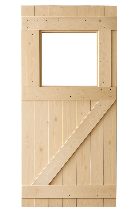 Lautaovi 90cm ikkunalla